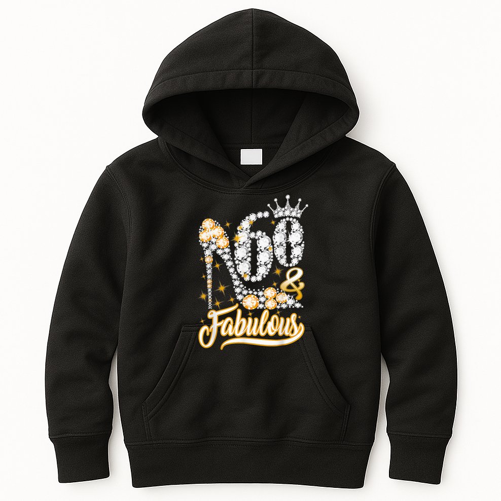 60 & Fabulous 60 Years Old 60th Birthday Diamond Crown Shoes Kids Hoodie