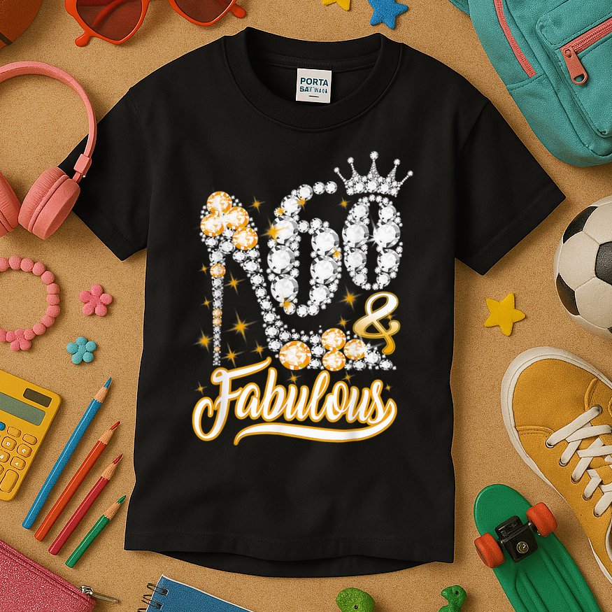 60 & Fabulous 60 Years Old 60th Birthday Diamond Crown Shoes Kids T-Shirt