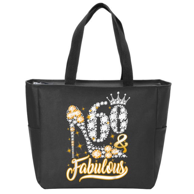 60 & Fabulous 60 Years Old 60th Birthday Diamond Crown Shoes Zip Tote Bag