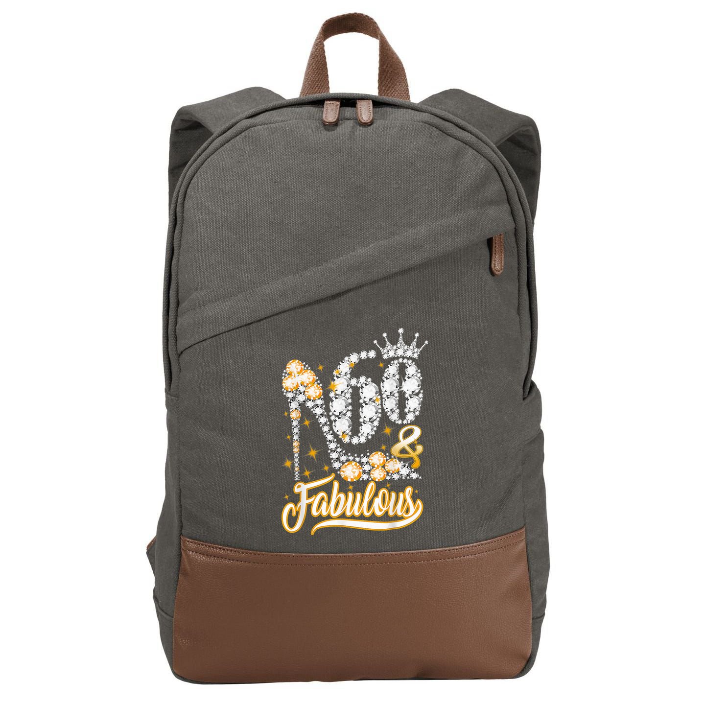 60 & Fabulous 60 Years Old 60th Birthday Diamond Crown Shoes Cotton Canvas Backpack