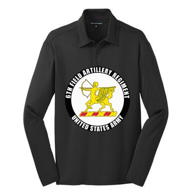 6th Field Artillery Regiment United States Army Veteran Silk Touch Performance Long Sleeve Polo