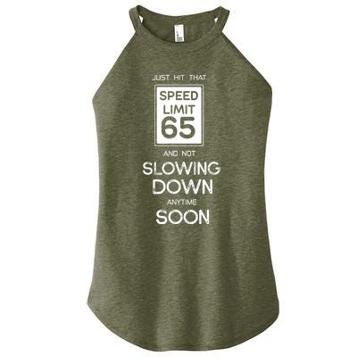 65th Funny Birthday Women’s Perfect Tri Rocker Tank