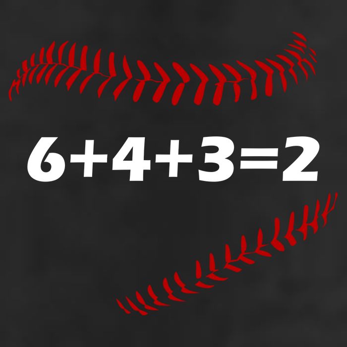 6+4+3=2 Funny Baseball Double Play 7 Panel Mesh Trucker Snapback Hat