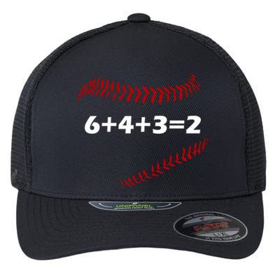 6+4+3=2 Funny Baseball Double Play Flexfit Unipanel Trucker Cap