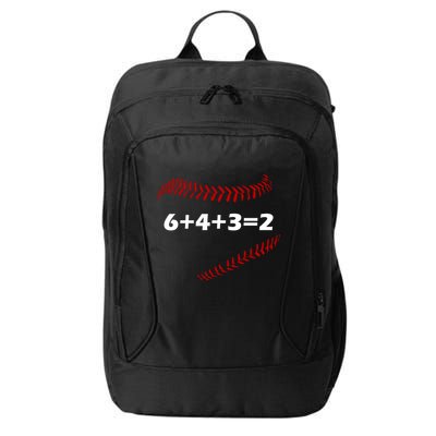 6+4+3=2 Funny Baseball Double Play City Backpack