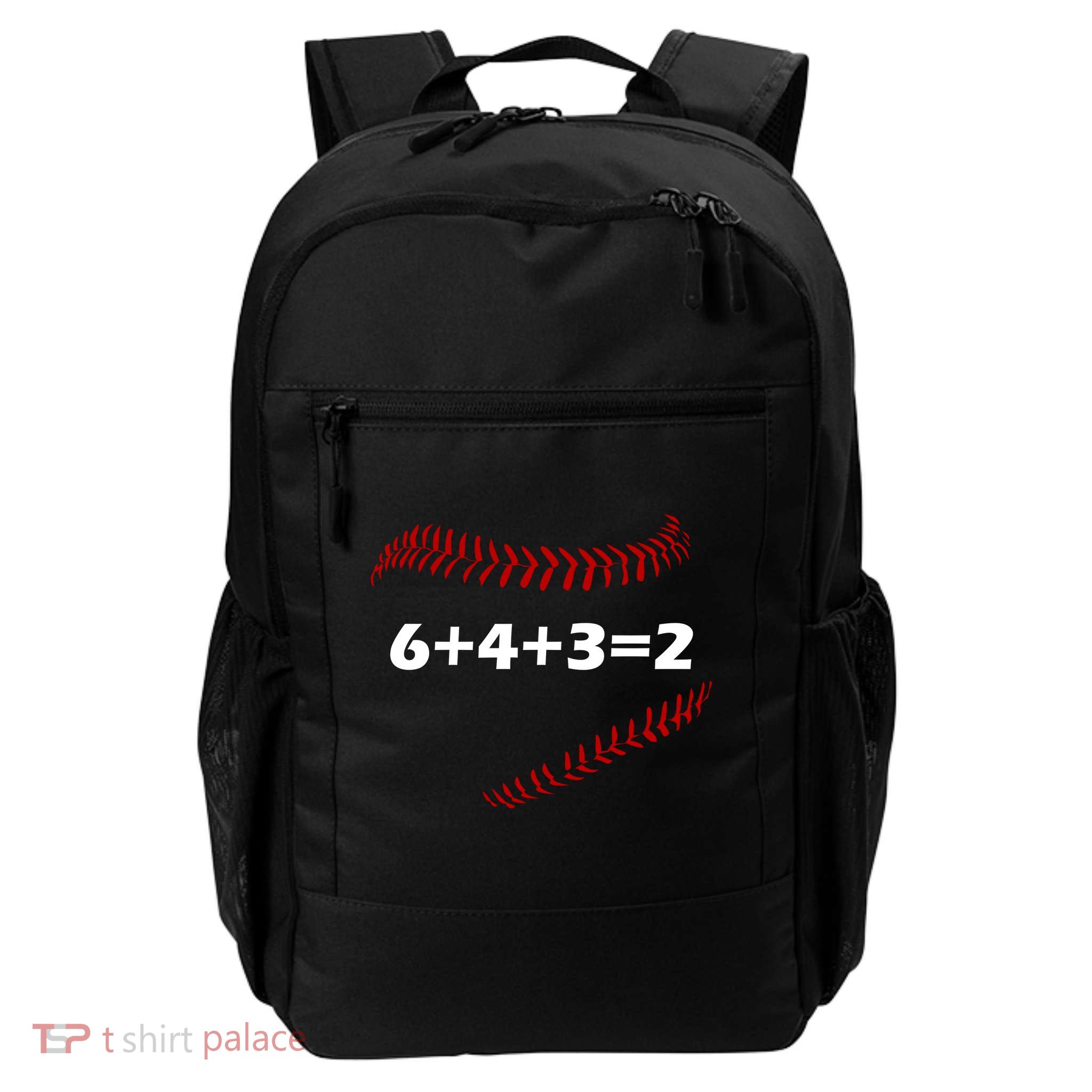 6+4+3=2 Funny Baseball Double Play Daily Commute Backpack