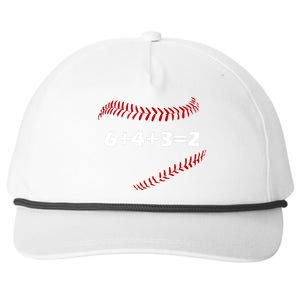 6+4+3=2 Funny Baseball Double Play Snapback Five-Panel Rope Hat