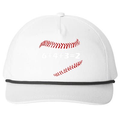 6+4+3=2 Funny Baseball Double Play Snapback Five-Panel Rope Hat