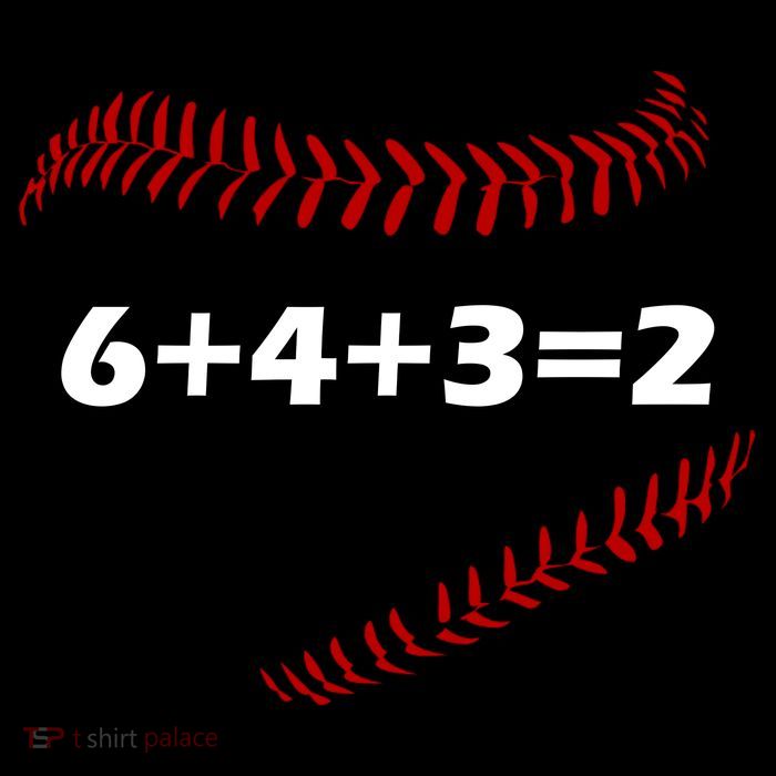 6+4+3=2 Funny Baseball Double Play Drawstring Bag