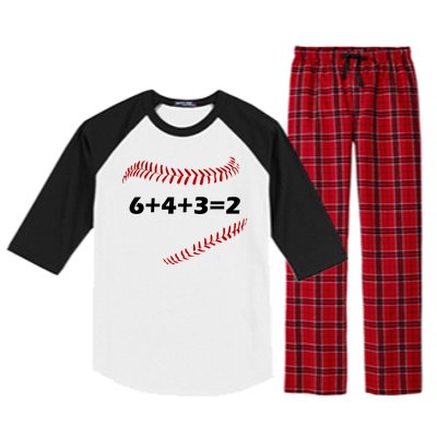 6+4+3=2 Funny Baseball Double Play Raglan Sleeve Pajama Set