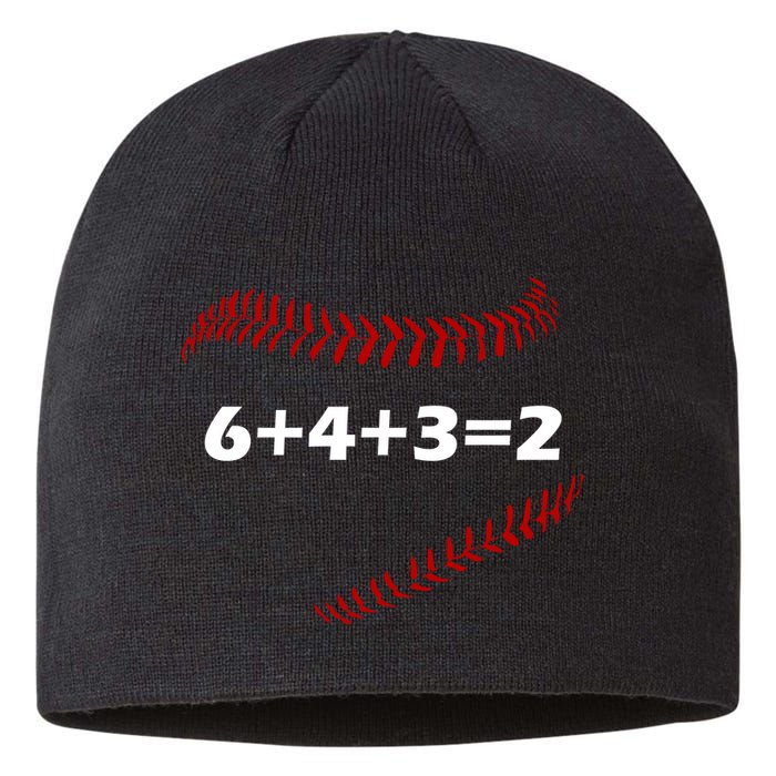 6+4+3=2 Funny Baseball Double Play Sustainable Beanie