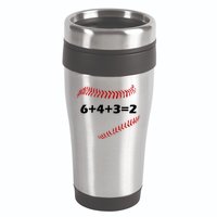 6+4+3=2 Funny Baseball Double Play 16oz Travel Tumbler