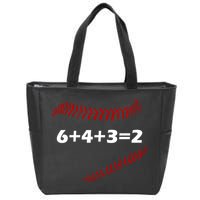 6+4+3=2 Funny Baseball Double Play Zip Tote Bag