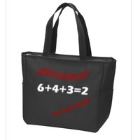 6+4+3=2 Funny Baseball Double Play Zip Tote Bag