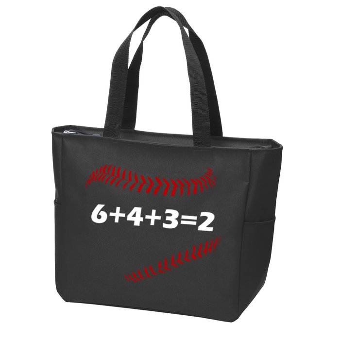 6+4+3=2 Funny Baseball Double Play Zip Tote Bag