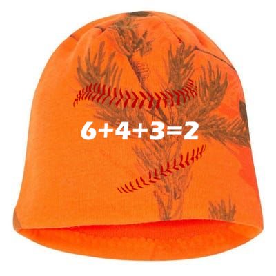 6+4+3=2 Funny Baseball Double Play Kati - Camo Knit Beanie