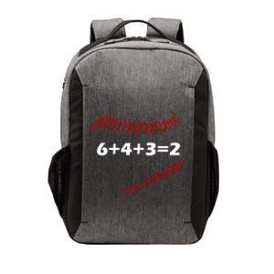 6+4+3=2 Funny Baseball Double Play Vector Backpack