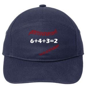 6+4+3=2 Funny Baseball Double Play 7-Panel Snapback Hat