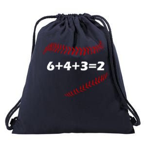 6+4+3=2 Funny Baseball Double Play Drawstring Bag