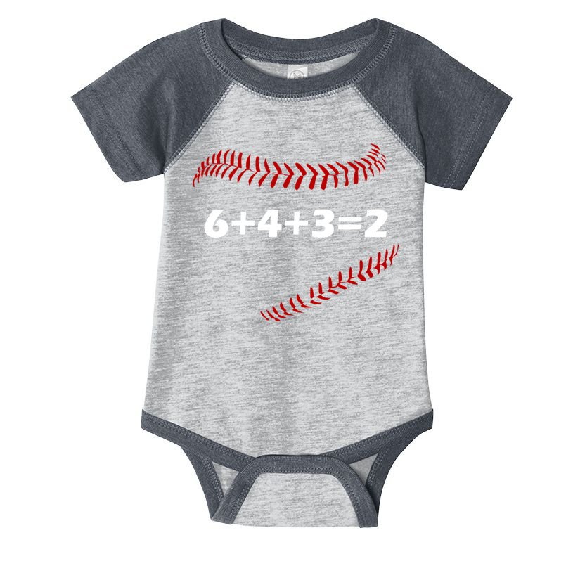 6+4+3=2 Funny Baseball Double Play Infant Baby Jersey Bodysuit