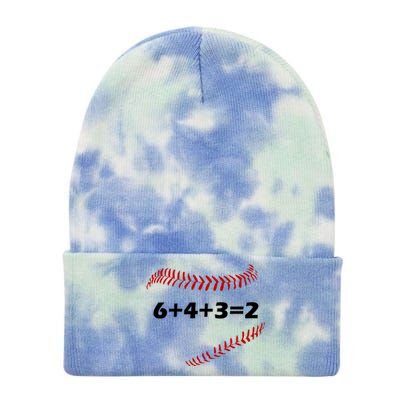 6+4+3=2 Funny Baseball Double Play Tie Dye 12in Knit Beanie