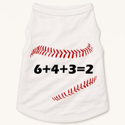 6+4+3=2 Funny Baseball Double Play Doggie Tank