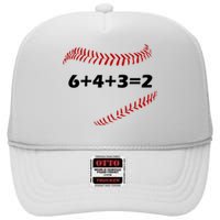 6+4+3=2 Funny Baseball Double Play High Crown Mesh Back Trucker Hat