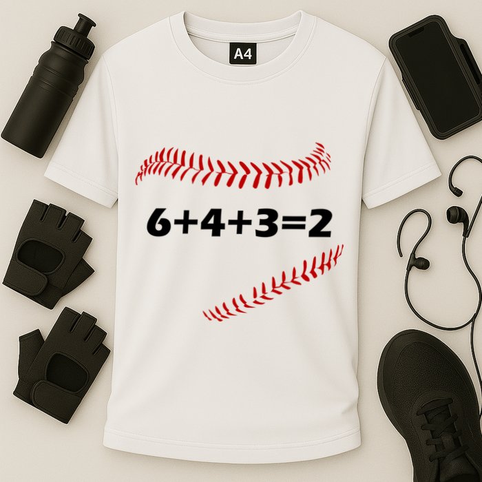 6+4+3=2 Funny Baseball Double Play Performance Shirt