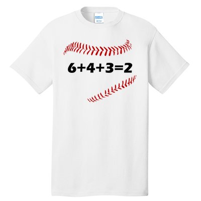 6+4+3=2 Funny Baseball Double Play Tall T-Shirt