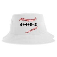 6+4+3=2 Funny Baseball Double Play Sustainable Bucket Hat