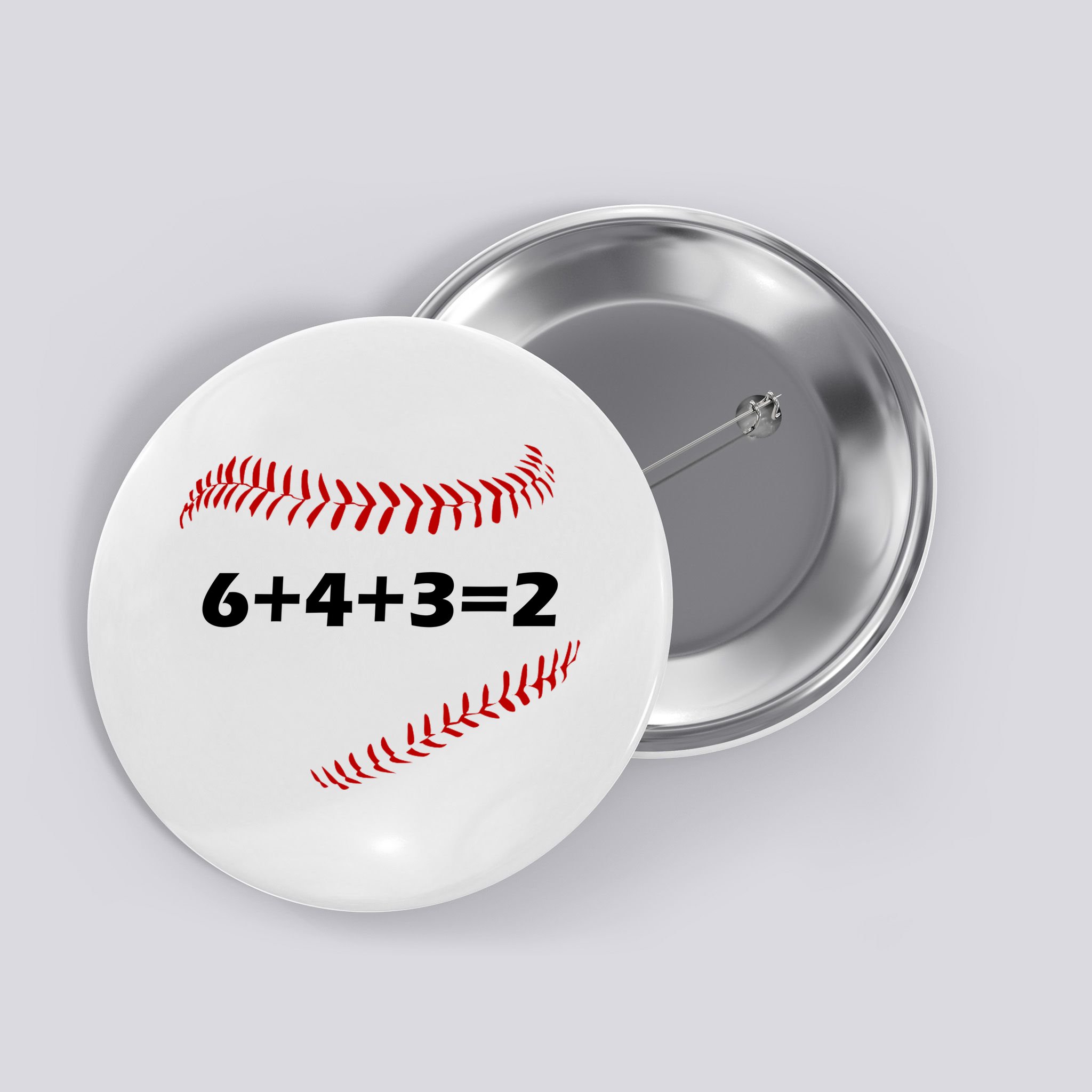 6+4+3=2 Funny Baseball Double Play Button