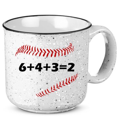 6+4+3=2 Funny Baseball Double Play 15oz Campfire Ceramic Mug