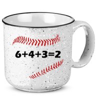 6+4+3=2 Funny Baseball Double Play 15oz Campfire Ceramic Mug