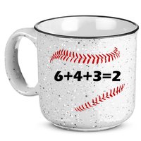 6+4+3=2 Funny Baseball Double Play 15oz Campfire Ceramic Mug