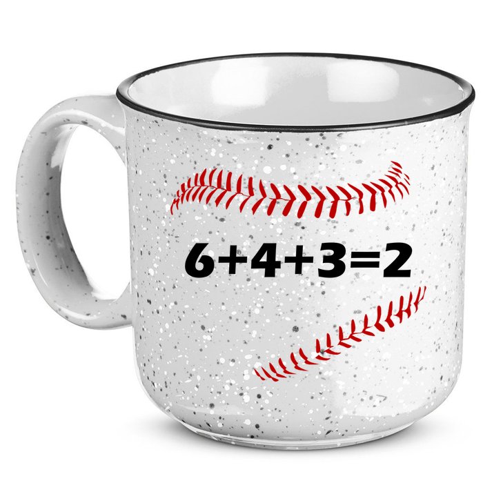 6+4+3=2 Funny Baseball Double Play 15oz Campfire Ceramic Mug