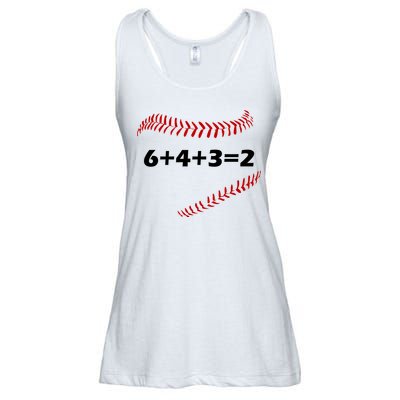 6+4+3=2 Funny Baseball Double Play Ladies Essential Flowy Tank