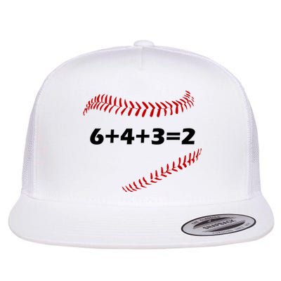 6+4+3=2 Funny Baseball Double Play Flat Bill Trucker Hat