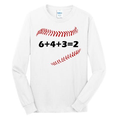 6+4+3=2 Funny Baseball Double Play Tall Long Sleeve T-Shirt