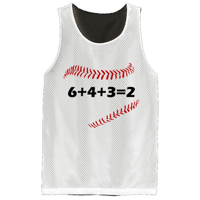 6+4+3=2 Funny Baseball Double Play Mesh Reversible Basketball Jersey Tank