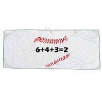 6+4+3=2 Funny Baseball Double Play Large Microfiber Waffle Golf Towel