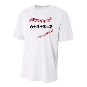 6+4+3=2 Funny Baseball Double Play Youth Performance Sprint T-Shirt