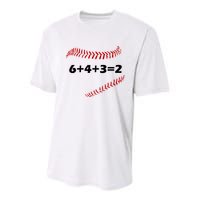 6+4+3=2 Funny Baseball Double Play Youth Performance Sprint T-Shirt