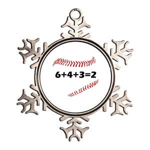 6+4+3=2 Funny Baseball Double Play Metallic Star Ornament