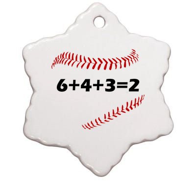 6+4+3=2 Funny Baseball Double Play Ceramic Star Ornament