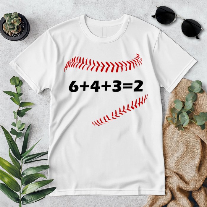 6+4+3=2 Funny Baseball Double Play Premium T-Shirt