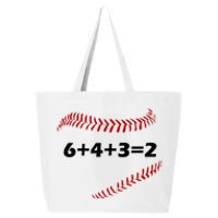 6+4+3=2 Funny Baseball Double Play 25L Jumbo Tote