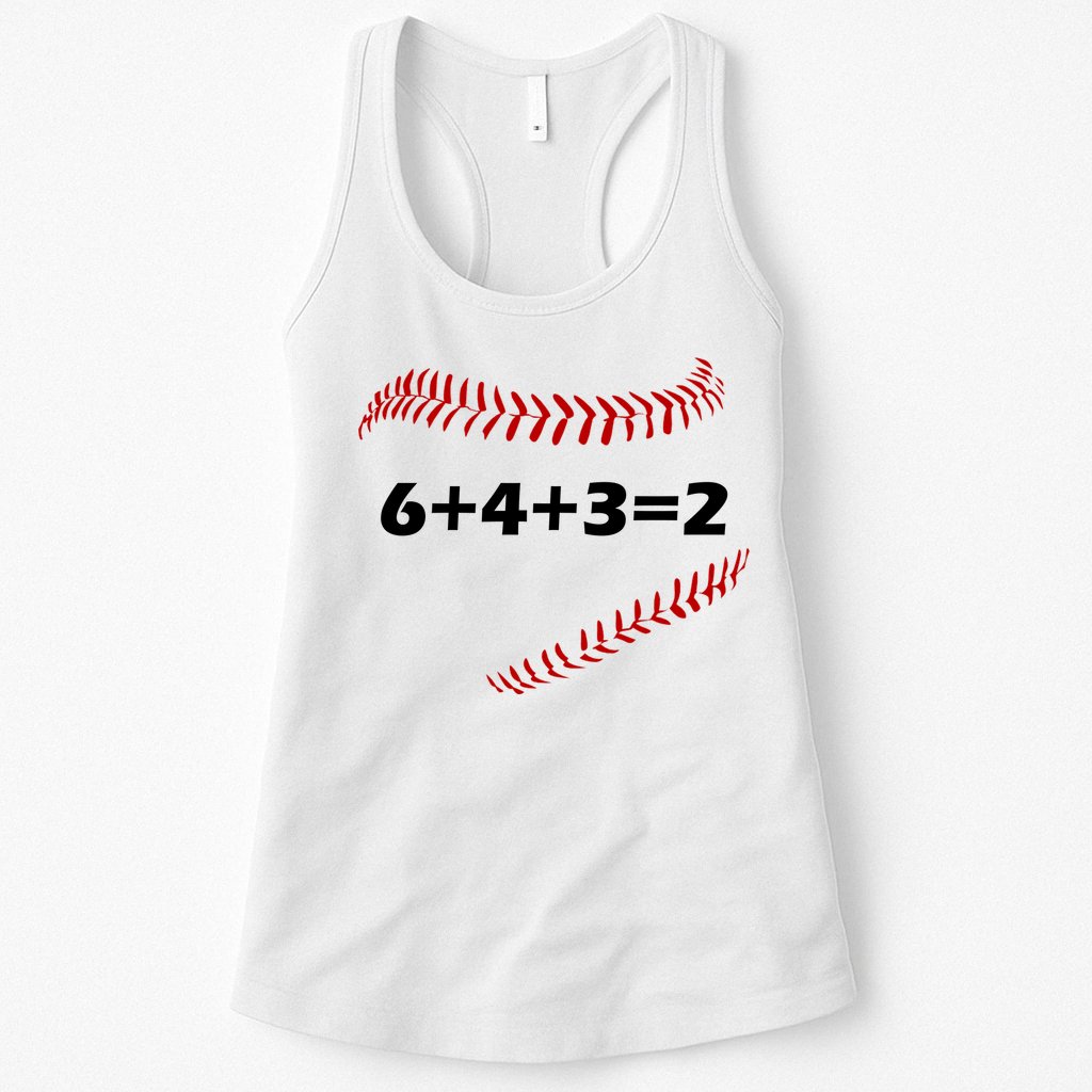 6+4+3=2 Funny Baseball Double Play Womens Tank Top