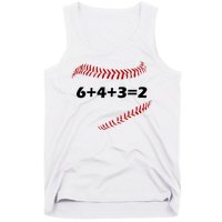 6+4+3=2 Funny Baseball Double Play Tank Top