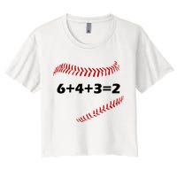 6+4+3=2 Funny Baseball Double Play Crop Top