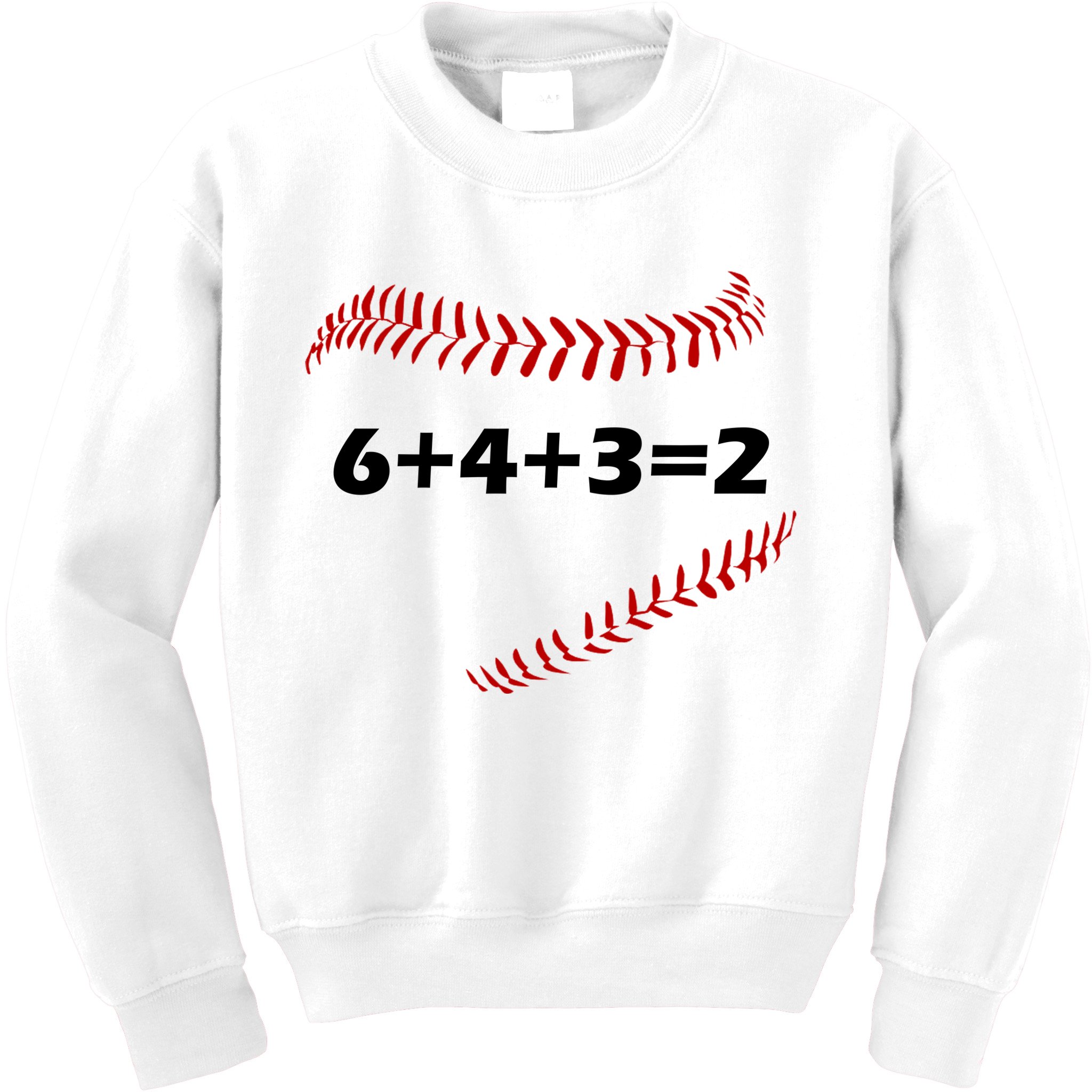 6+4+3=2 Funny Baseball Double Play Kids Sweatshirt